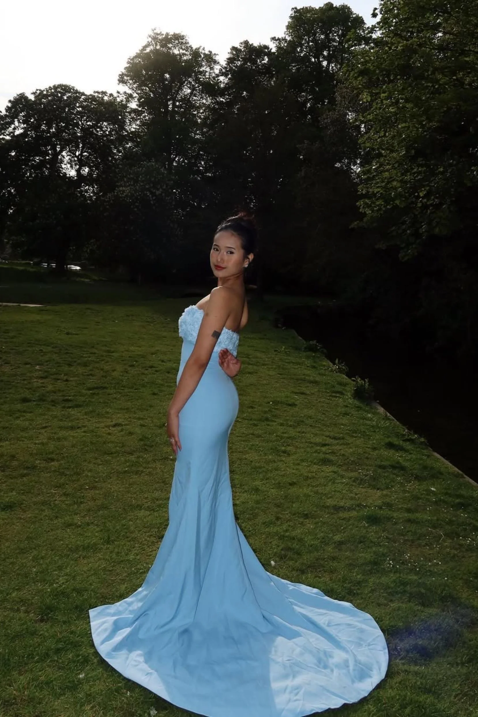 Trumpet-Mermaid Sweep-Brush Train Stretch Crepe Bridesmaid Dress CS0591BM
