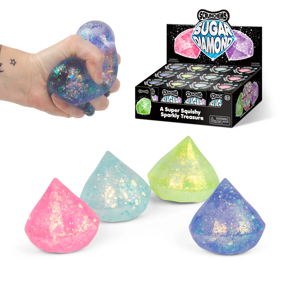 Scrunchems Sugar Diamonds Squishy Fidget Toy (1pc) Color Ships Assorted