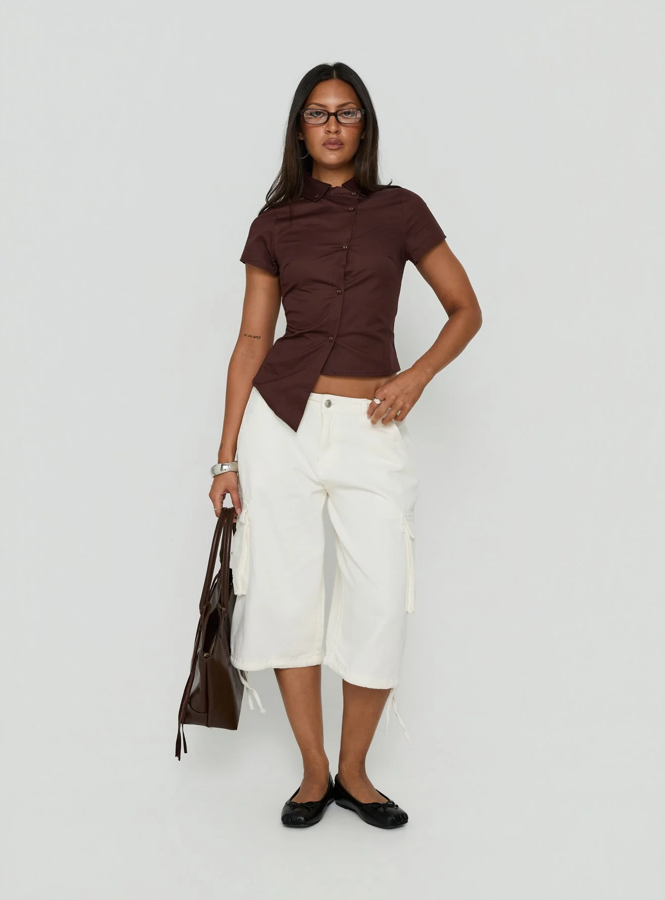 Hudsen Longline Cargo Shorts Cream