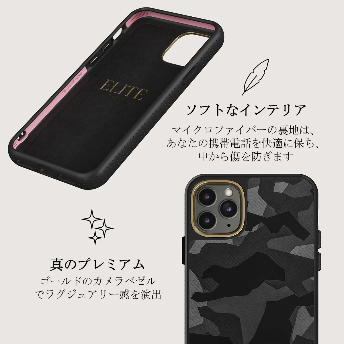 Night Black Camouflage - iPhone 11 Pro ケース