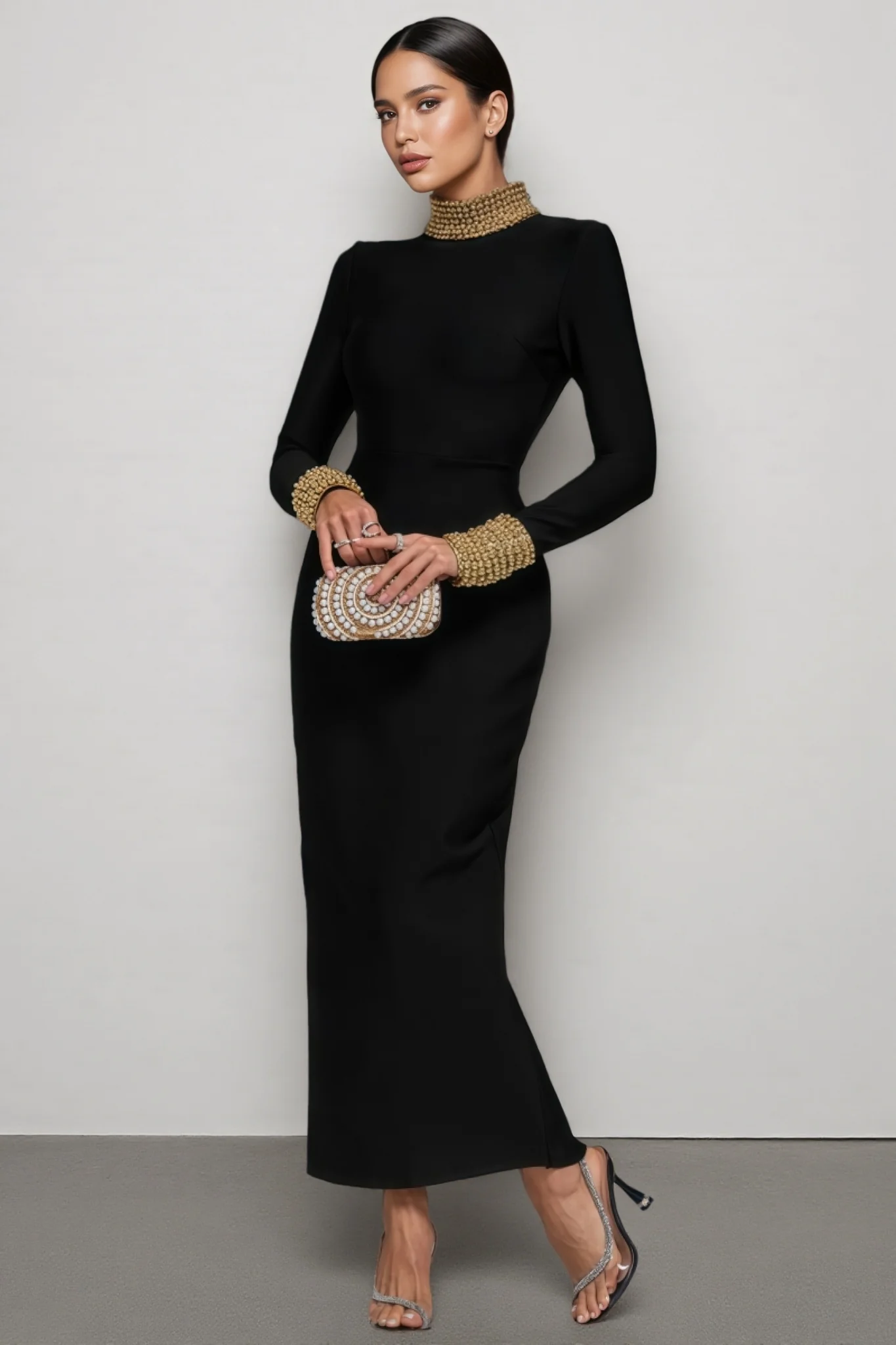 Ogaka Diamante Bandage Maxi Dress