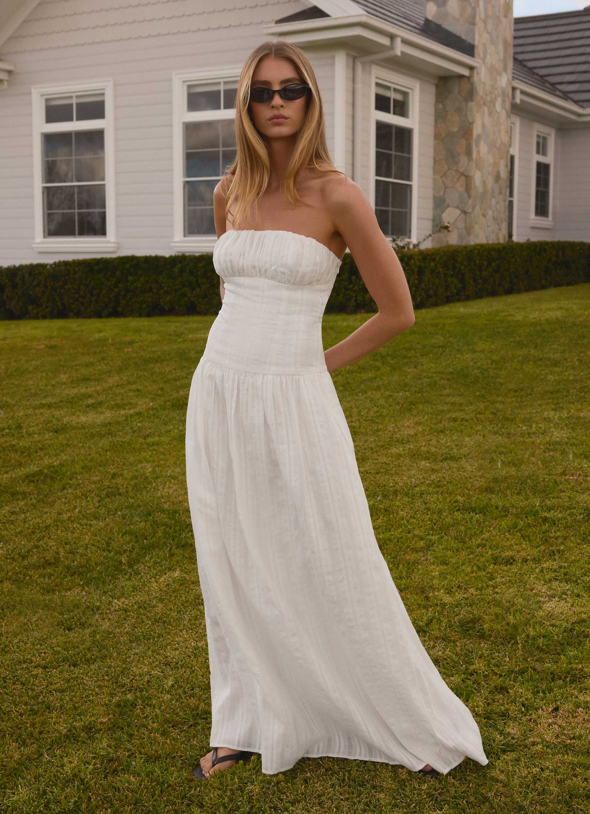 Roslynn Maxi Dress - White - luluinthesky