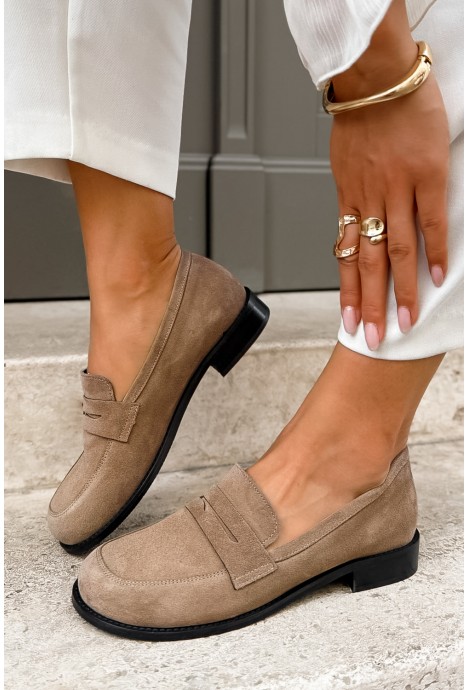 Zamszowe mokasyny barefoot Noelie taupe