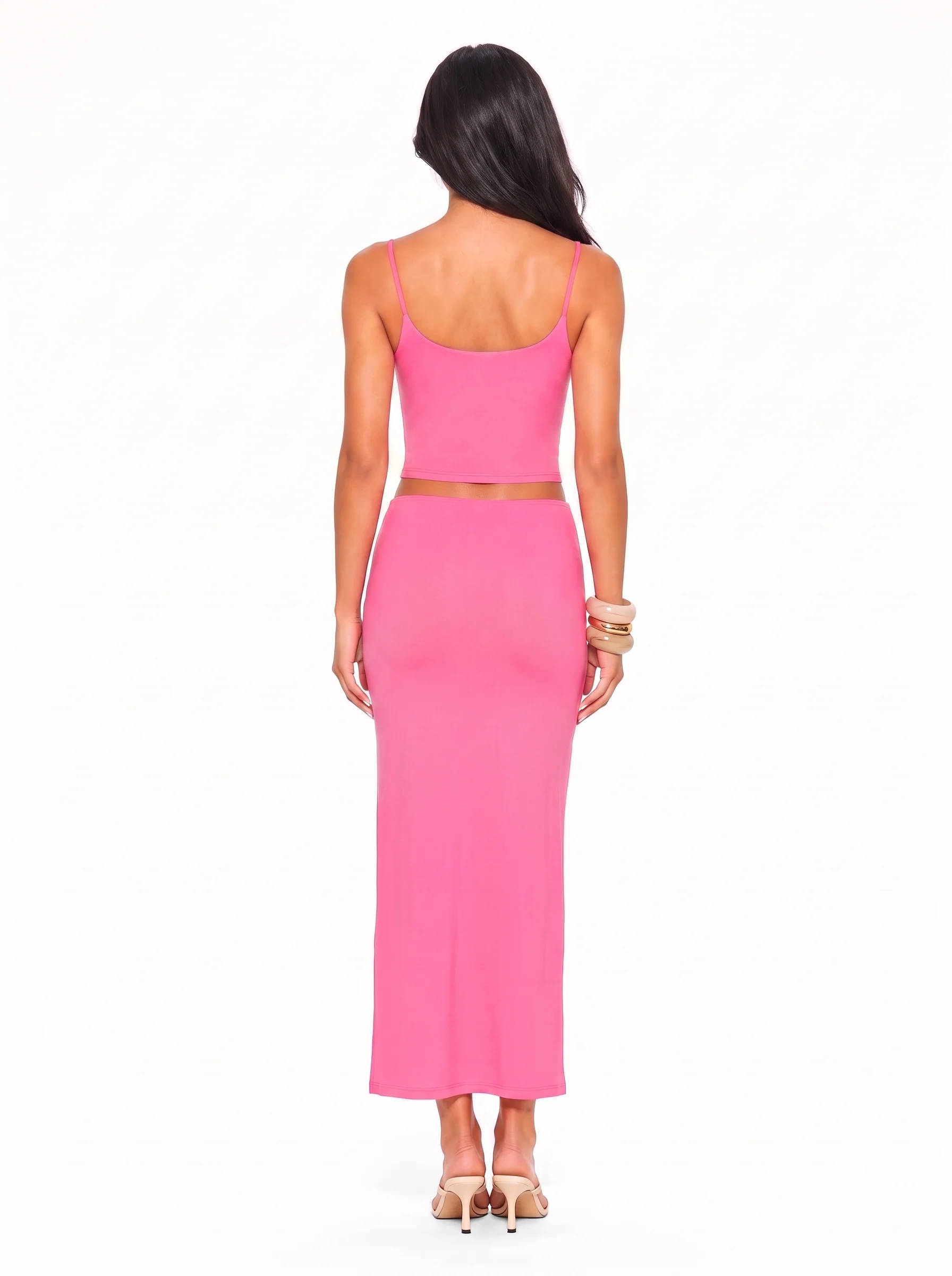 Floral Print Crop Top and Maxi Skirt Set