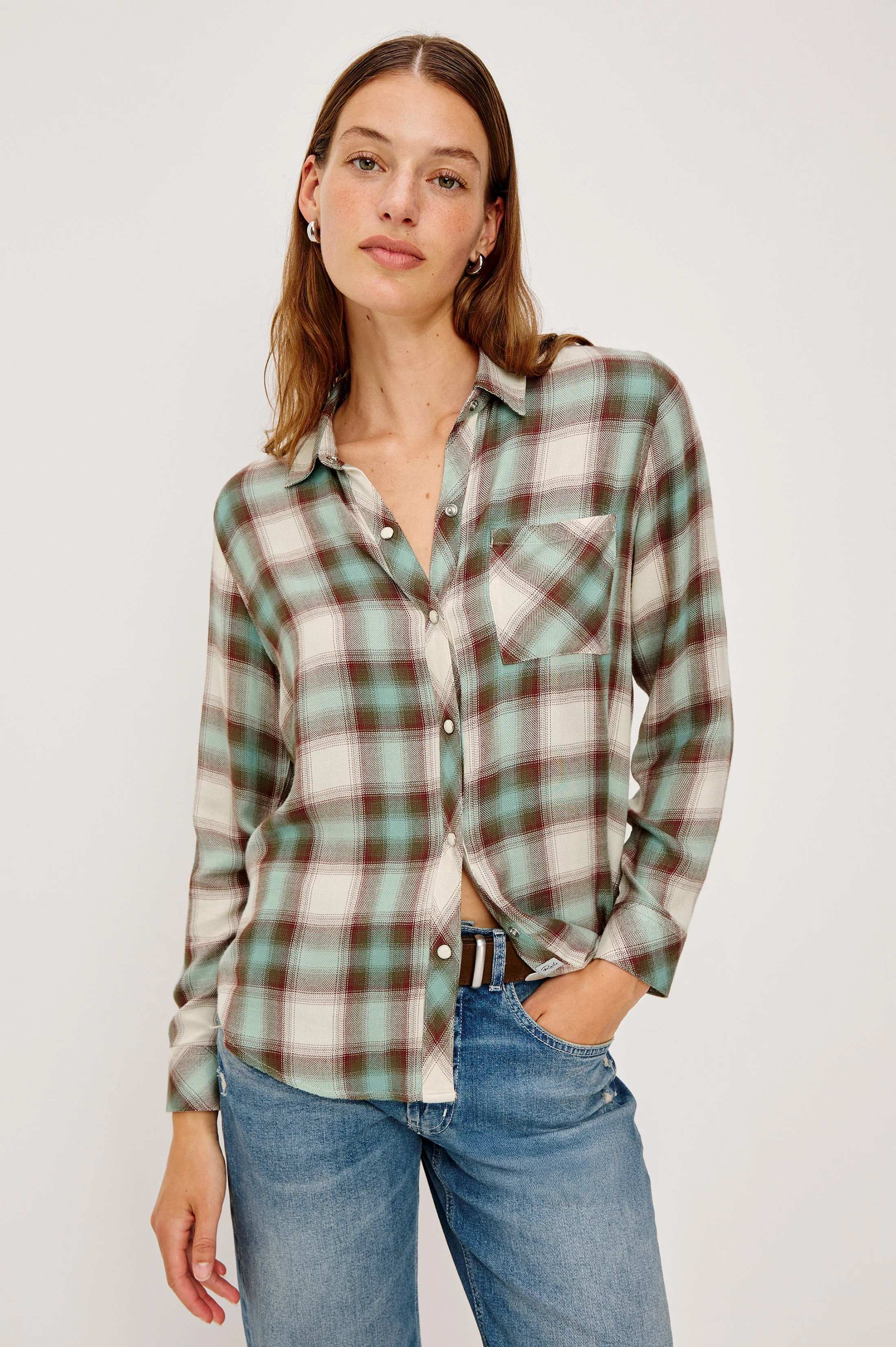 Hunter Shirt - Birch Olive Teal