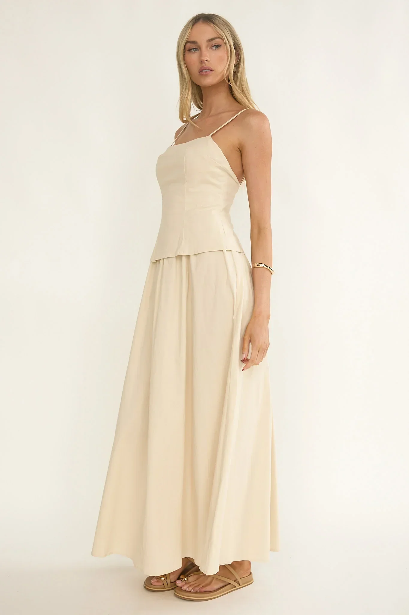Antonita Cami Strap Maxi Dress Stone