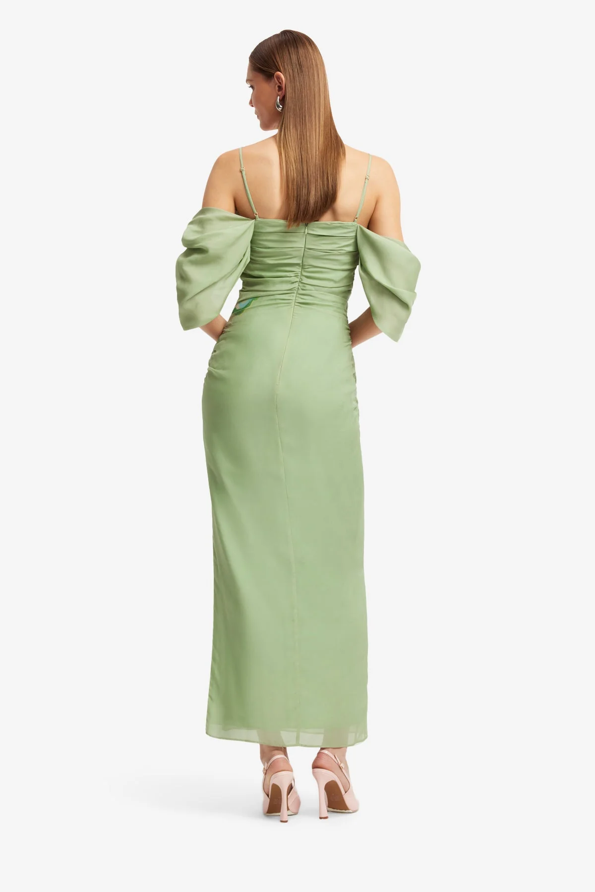 Angeline Maxi Dress - Tulip Print in Green