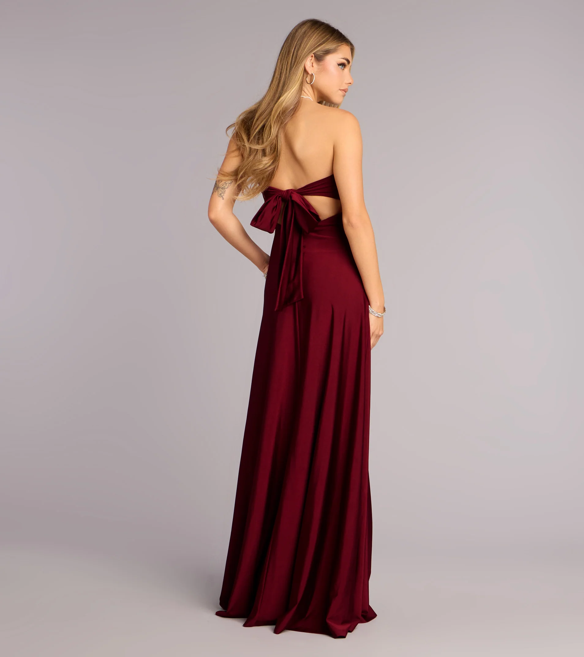 Madeline Strapless Tie-Back A-Line Dress