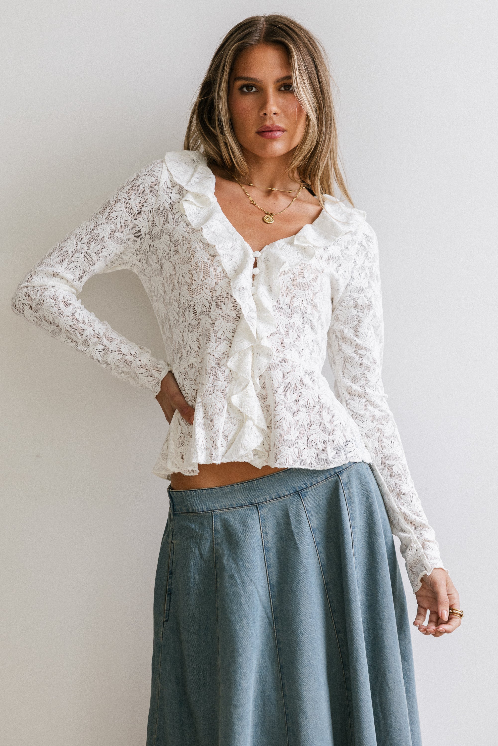 Kinsey Ruffle Lace Top