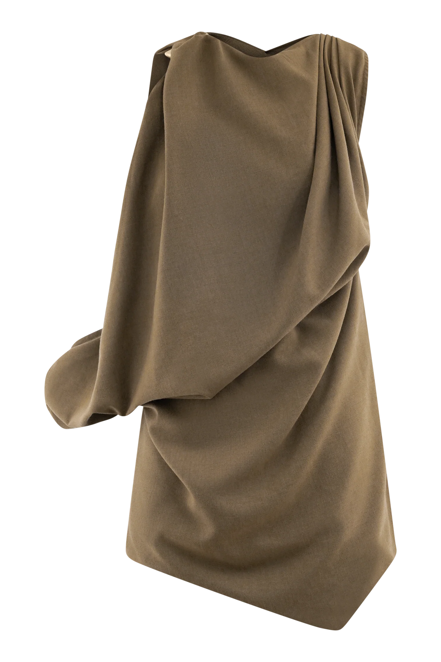 Gabriella Draped Mini Dress - Light Brown Marle
