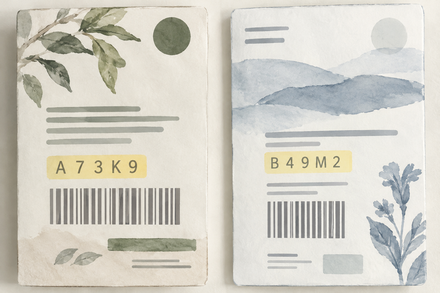 Editorial comparison of two fictional package-code panels, not a real recall notice.