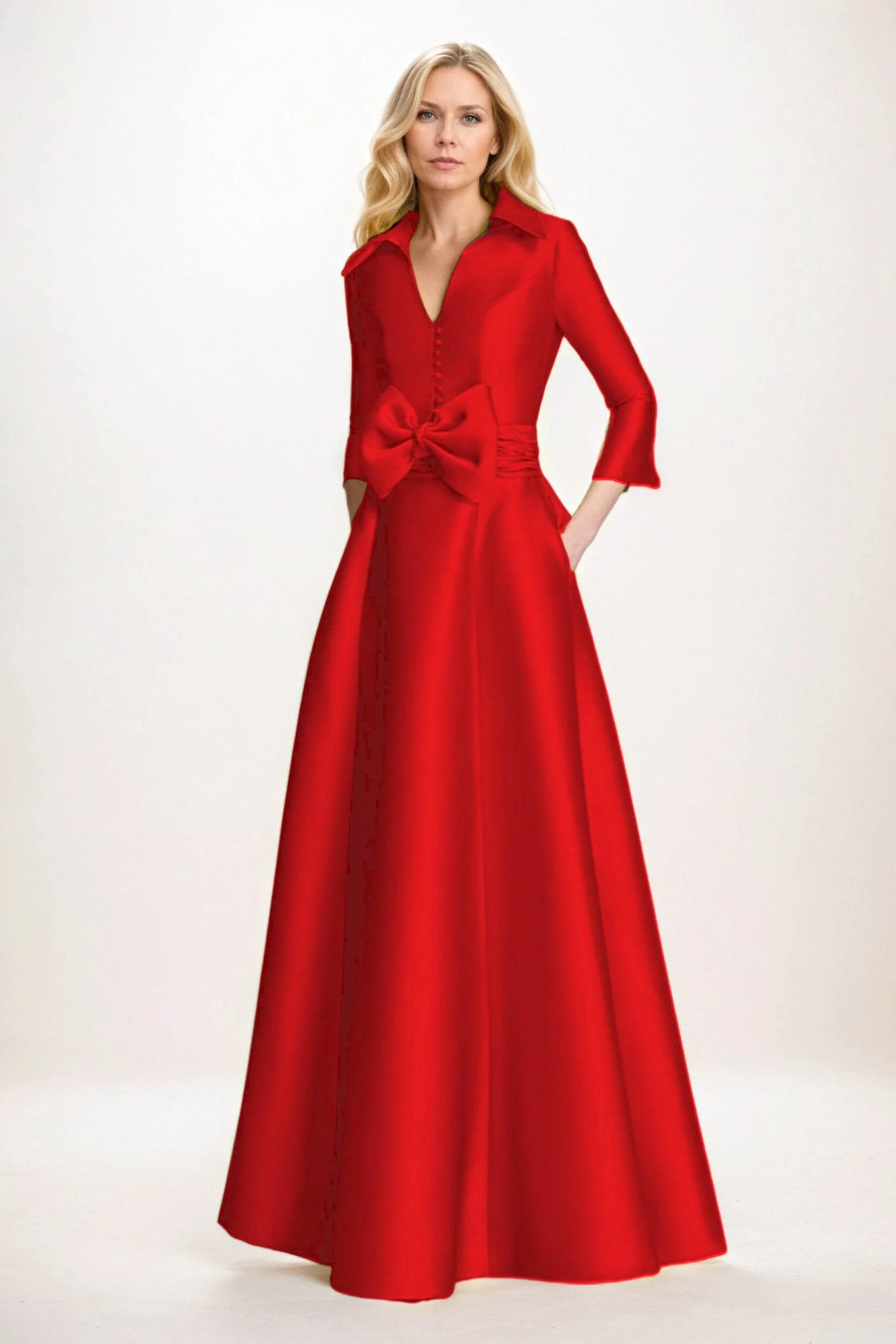 A-Line Maxi Satin Mother of the Bride Dresses CM0402
