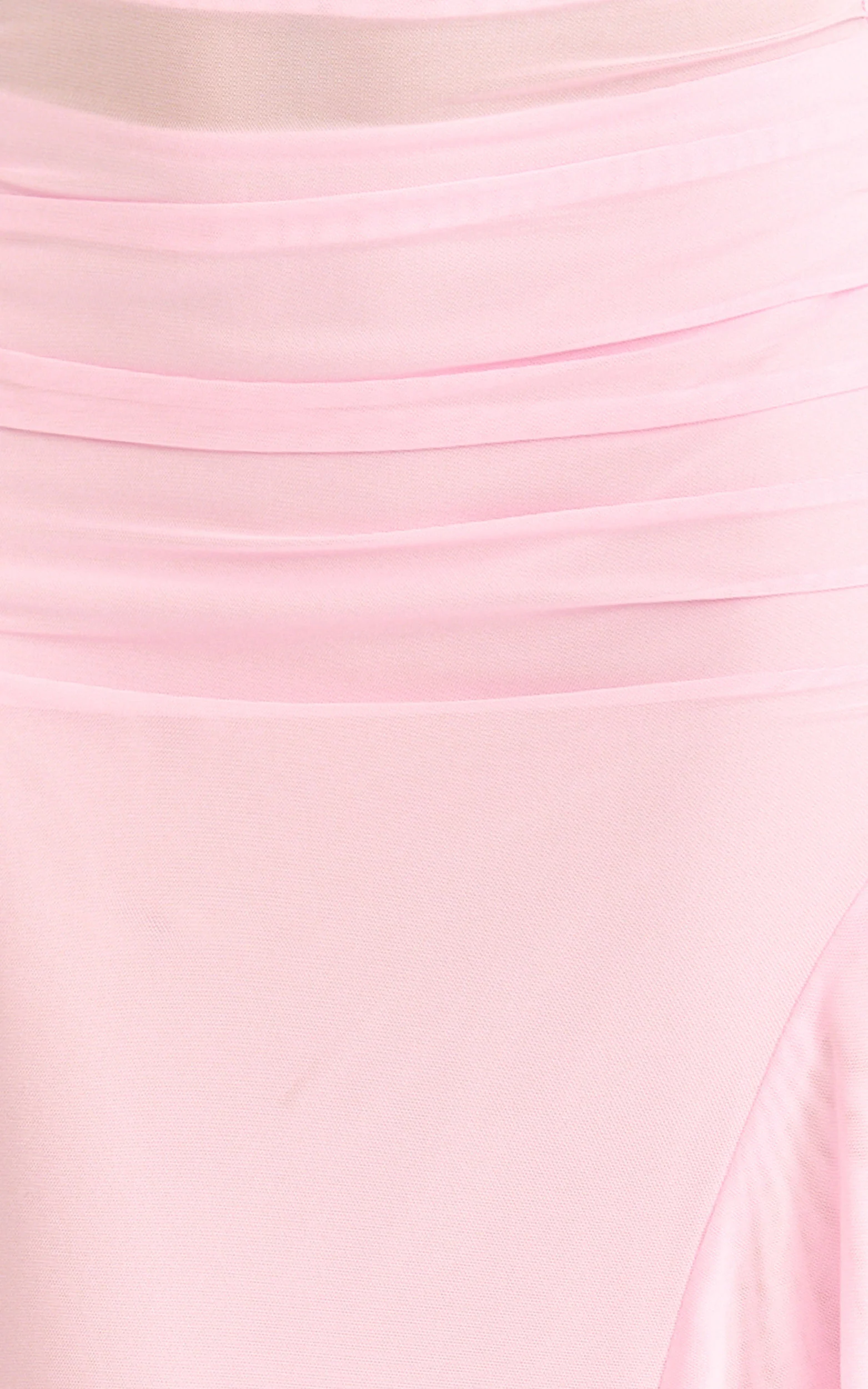 Almarie Midi Dress - Halter Neck Mesh Dress in Pink