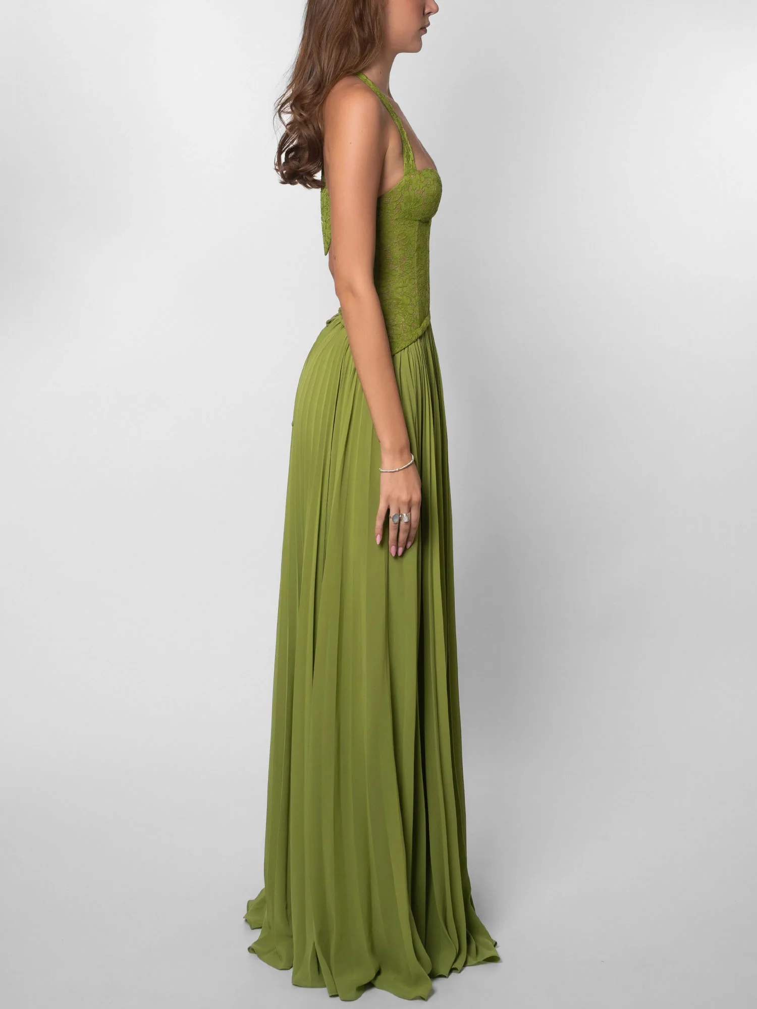 Olive Lace Maxi Dress