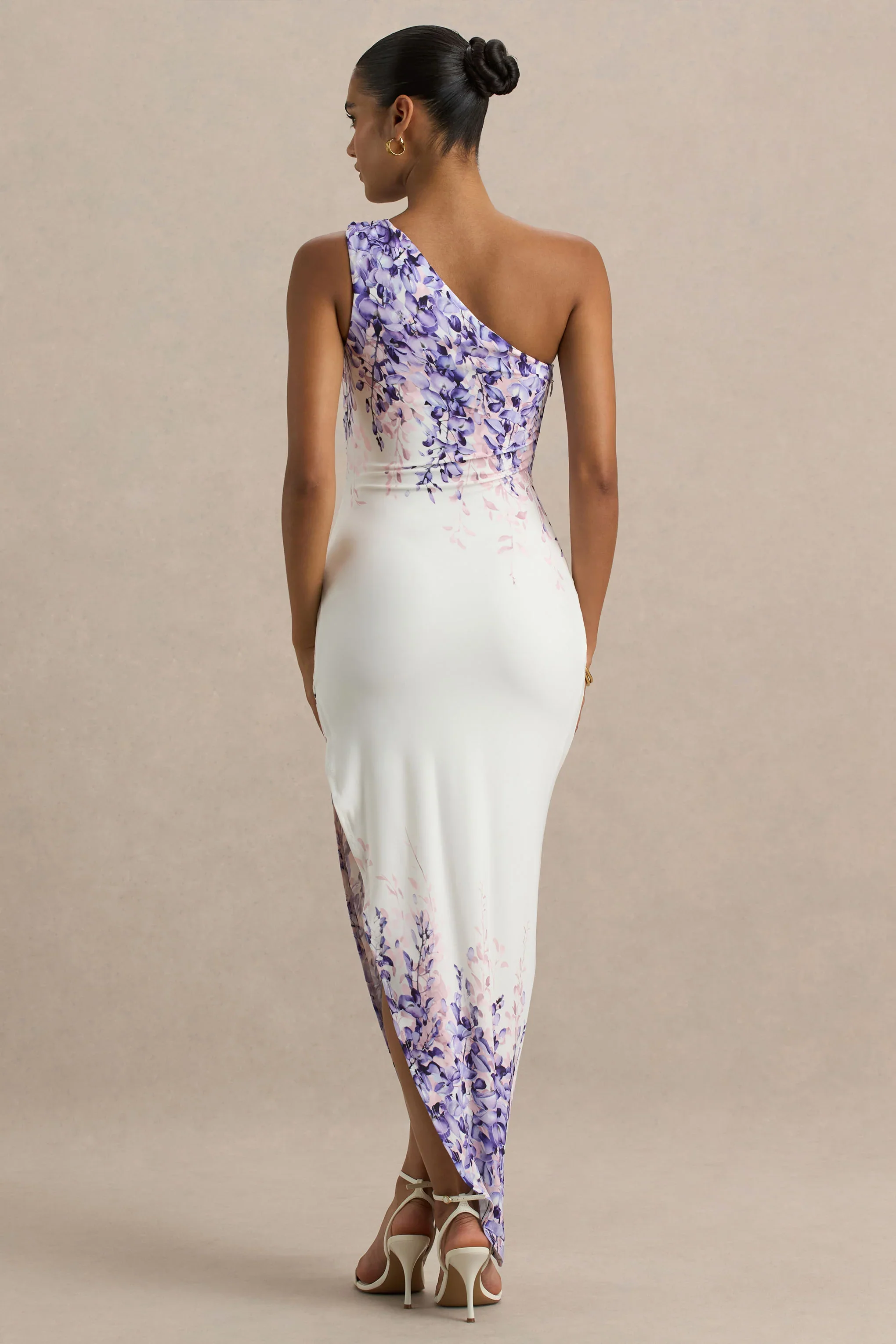Sybil | Wisteria Floral Print Asymmetric Midi Dress