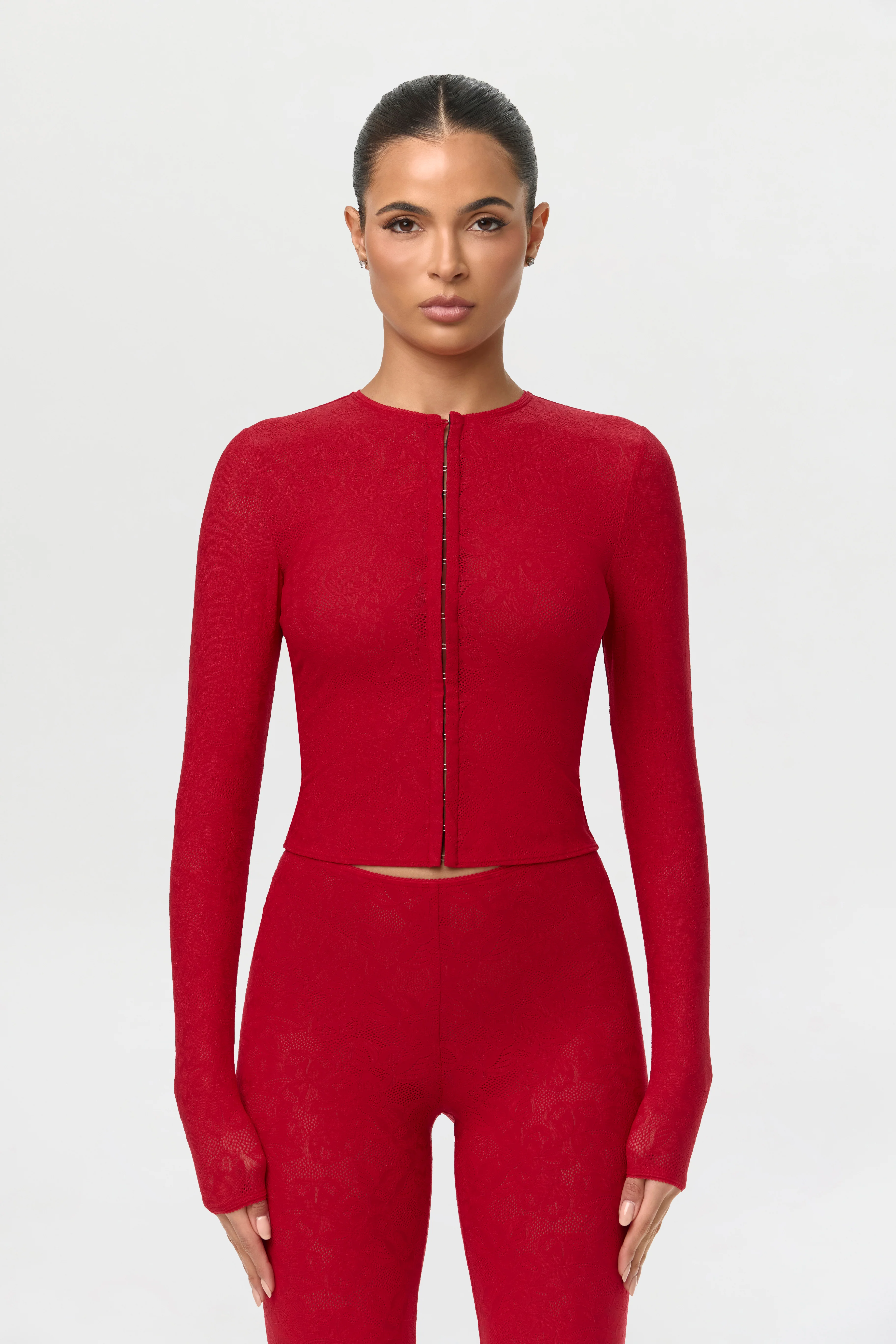 Stretch Lace Cardigan Top