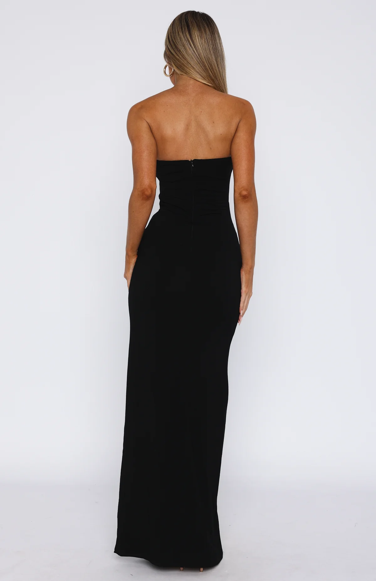 Deep In My Heart Strapless Maxi Dress Black