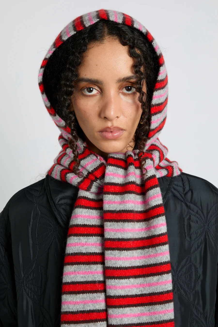 hooded scarf in stripe - luluinthesky