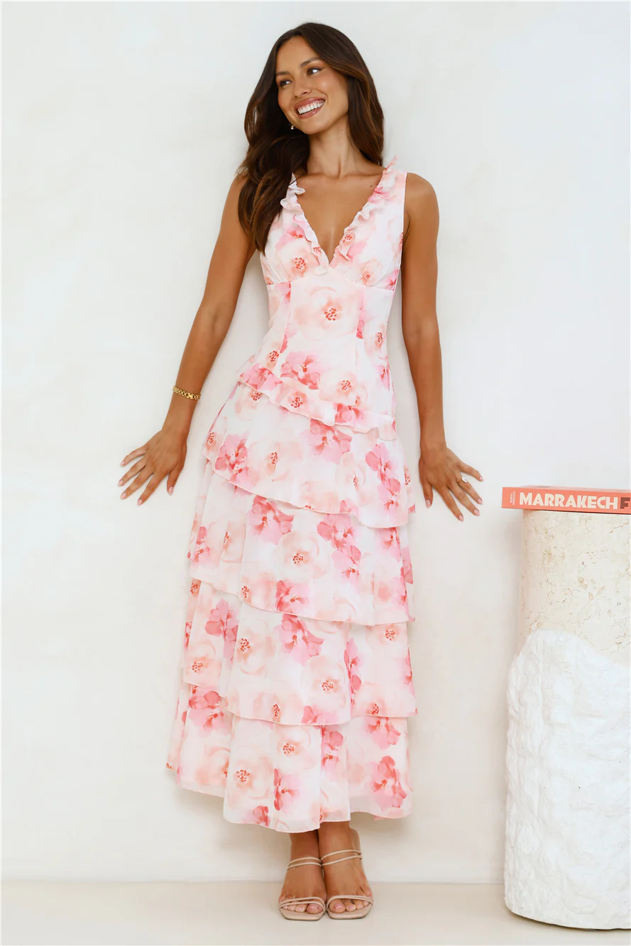 Sunset In Bali Maxi Dress Pink