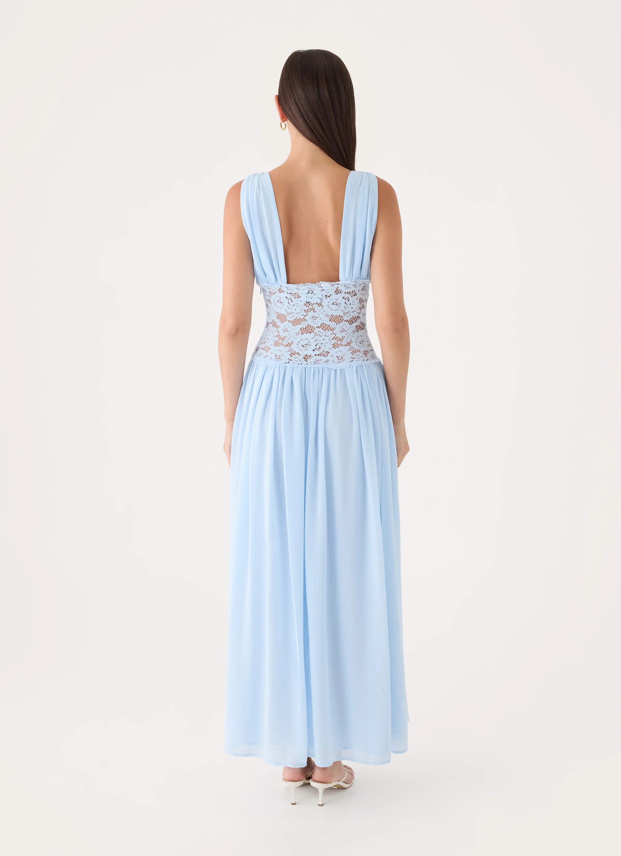 Berdine Lace Maxi Dress - Blue