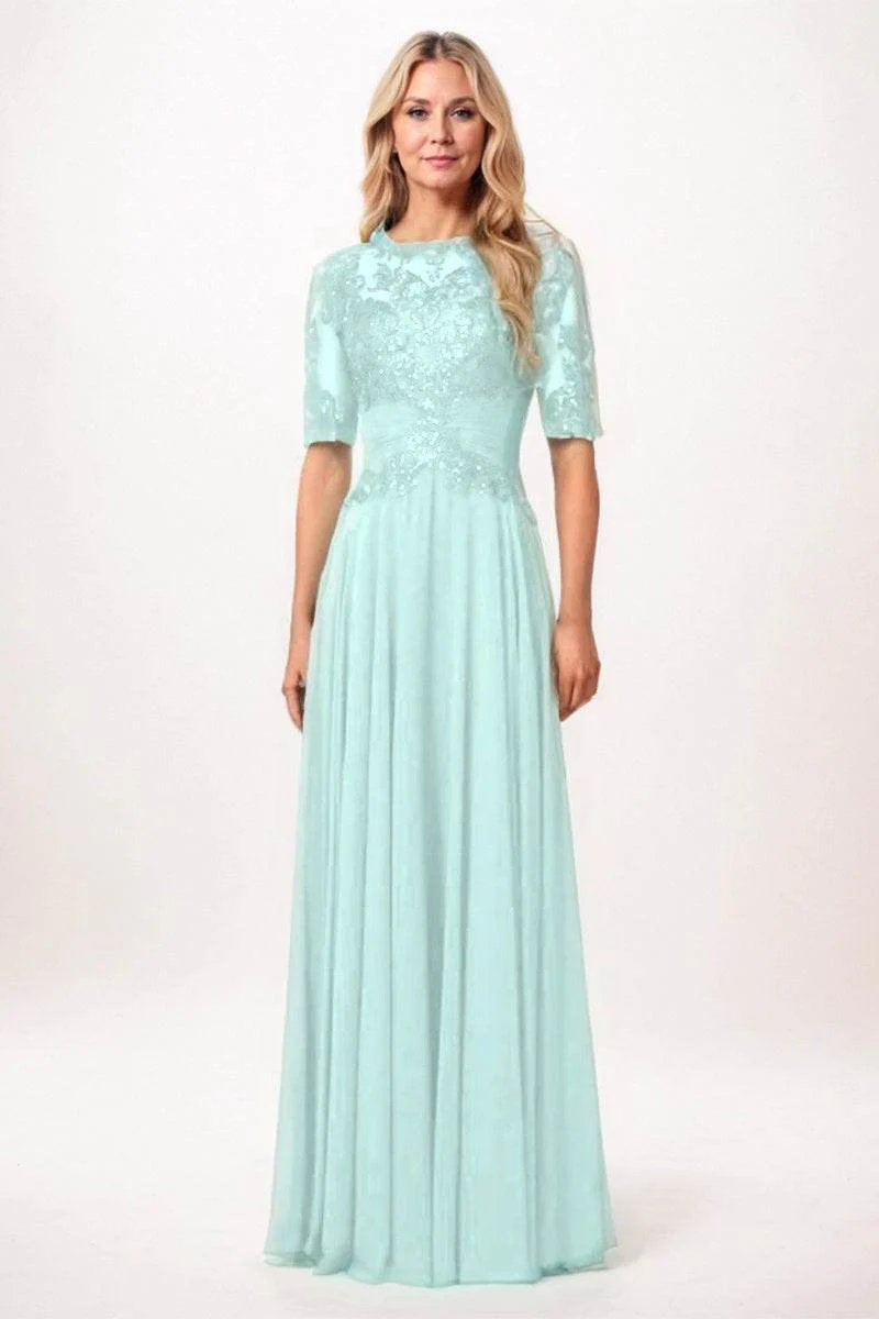 A-Line Maxi Chiffon Mother Dress CM0266