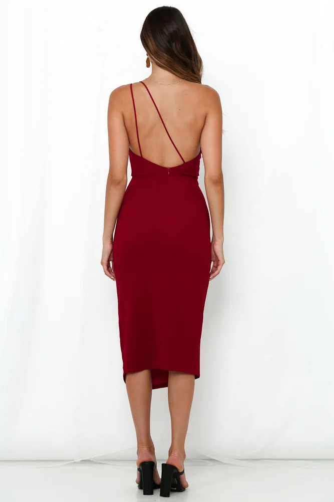 HELLO MOLLY Taking It Back Dress Maroon