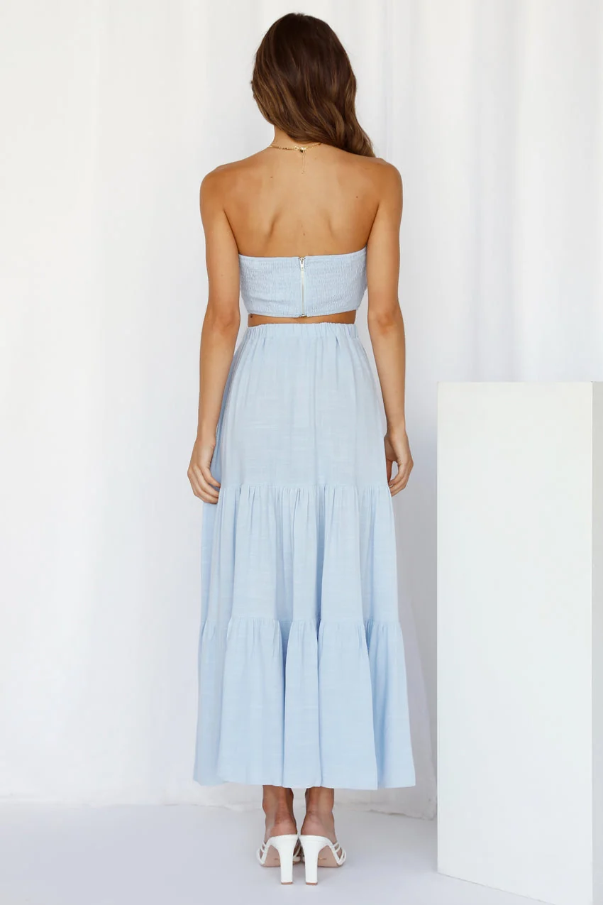 So Particular Maxi Skirt Blue - luluinthesky