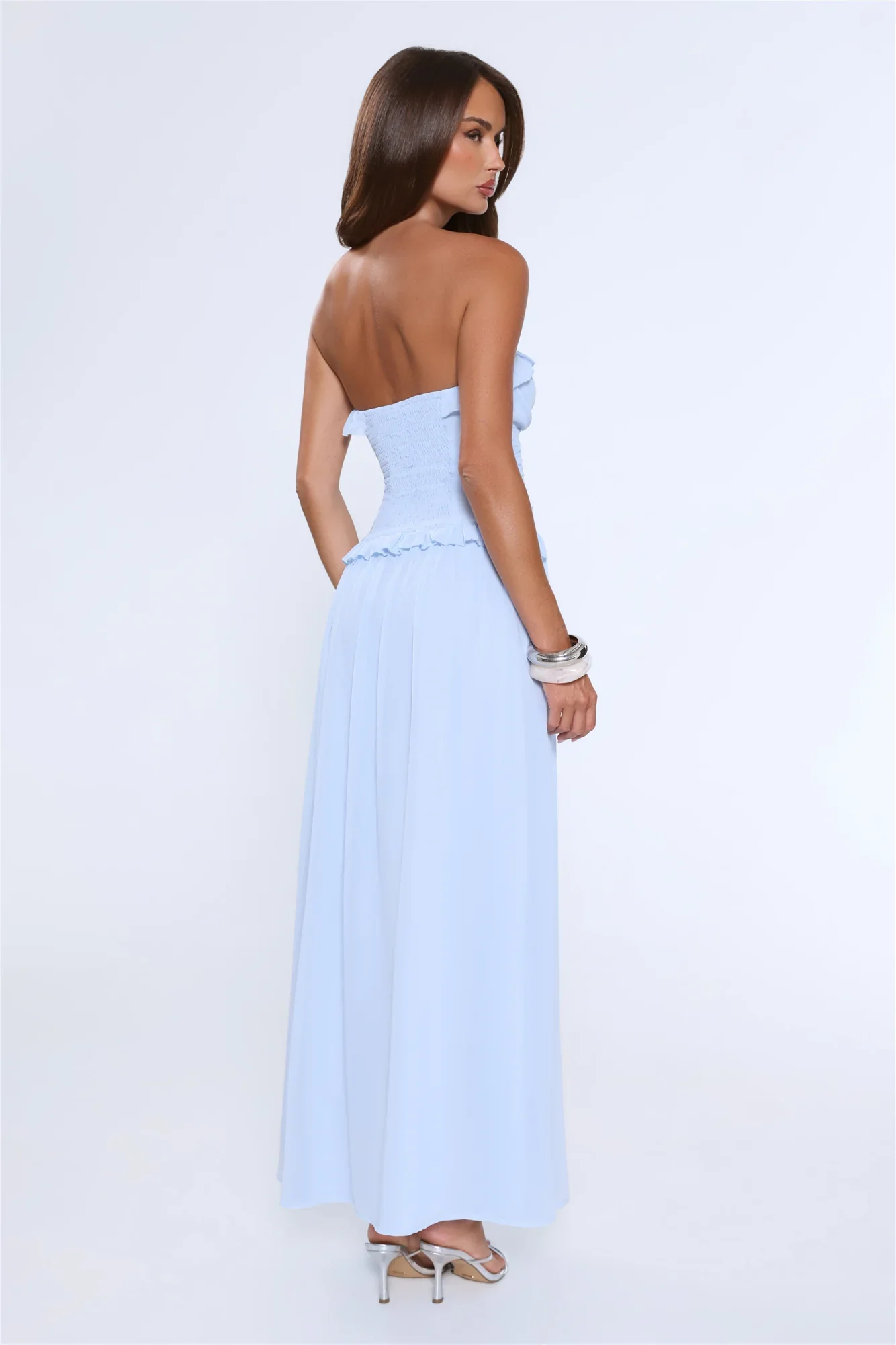 Hour Whispers Strapless Maxi Dress Blue