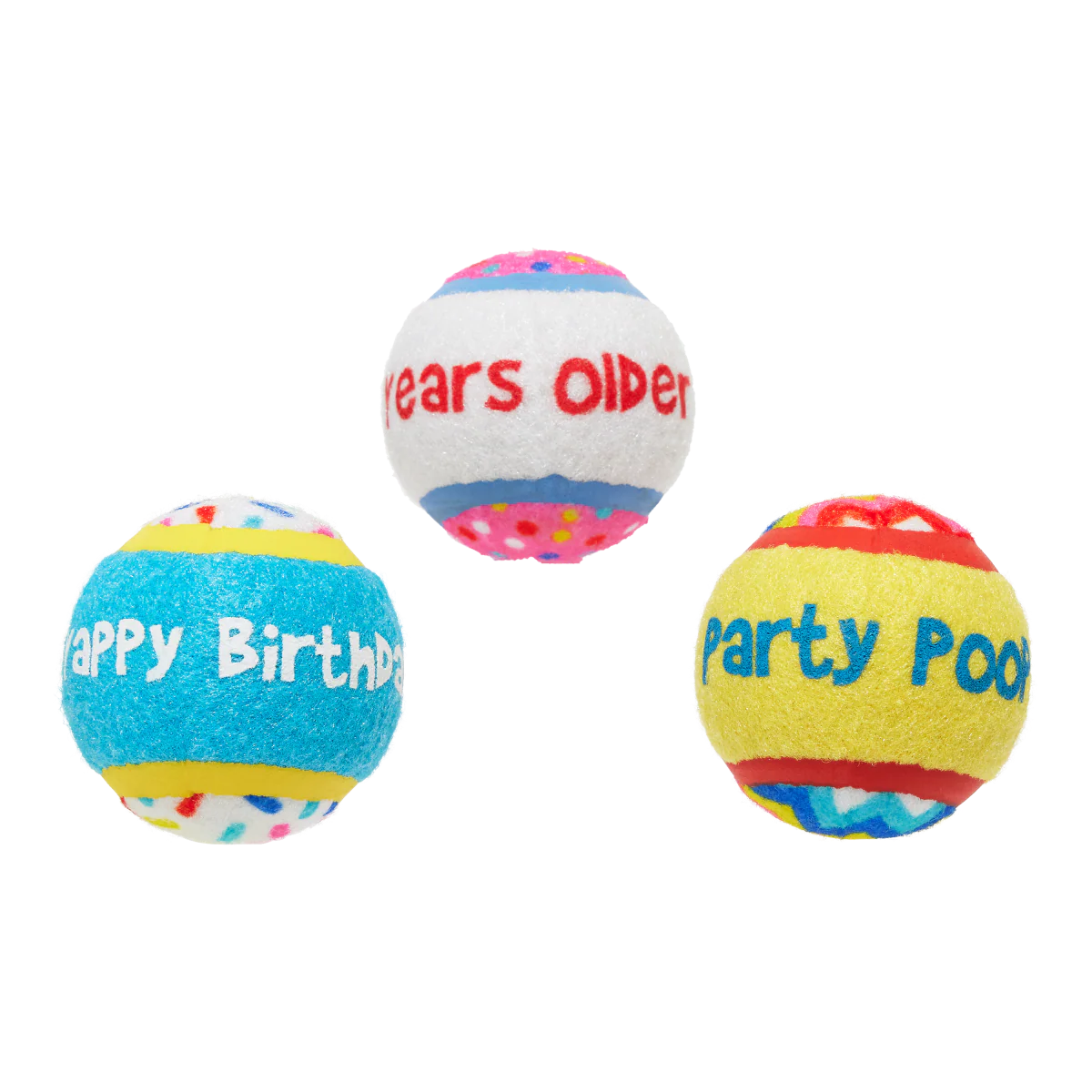 Party Fetchers 3 Squeaky Tennis Balls