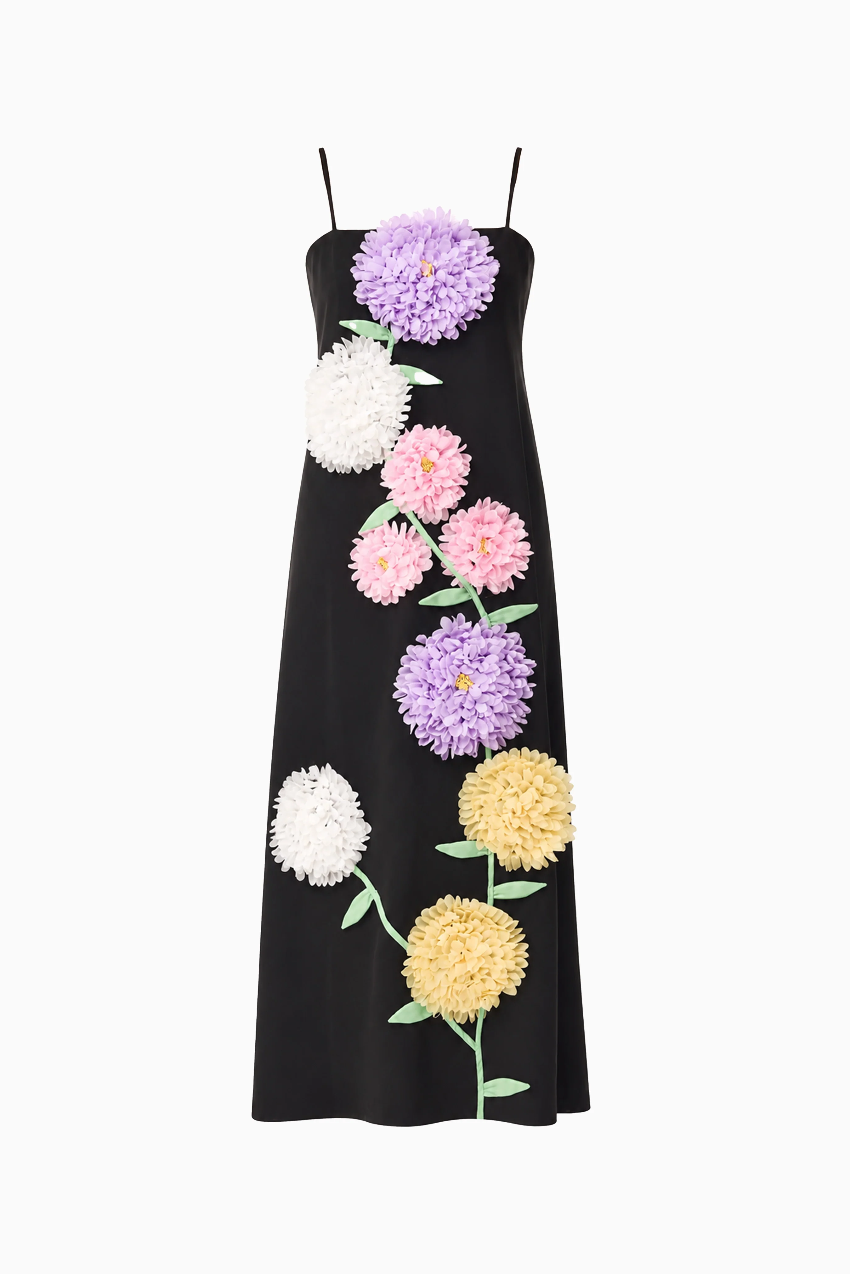 Buttercup Embroidered Maxi Dress in Black