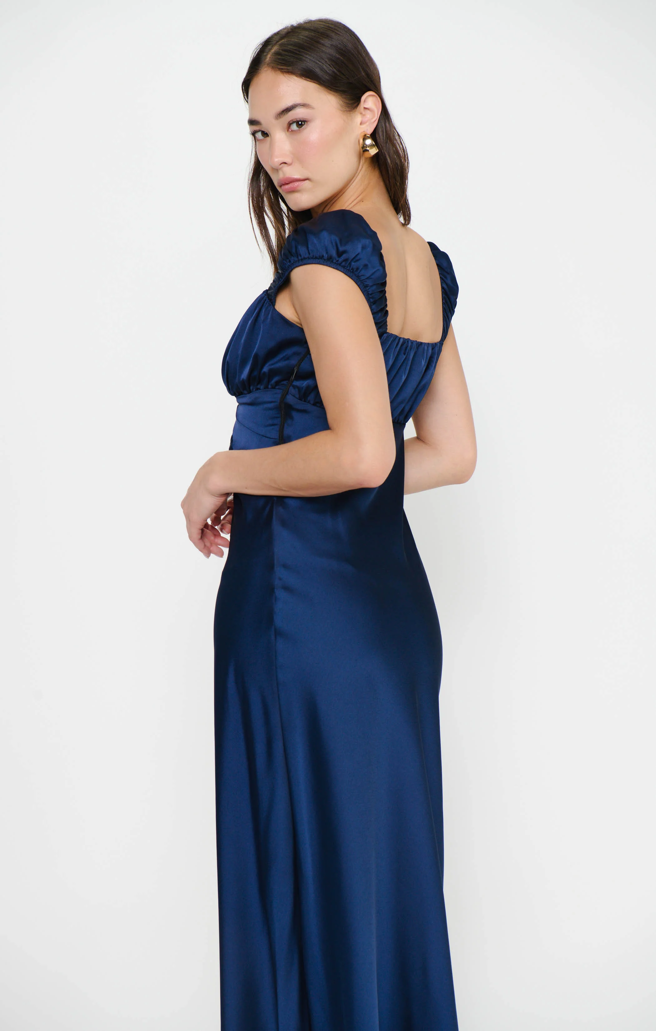 Veronica Maxi Dress ~ Midnight Navy Luxe Satin