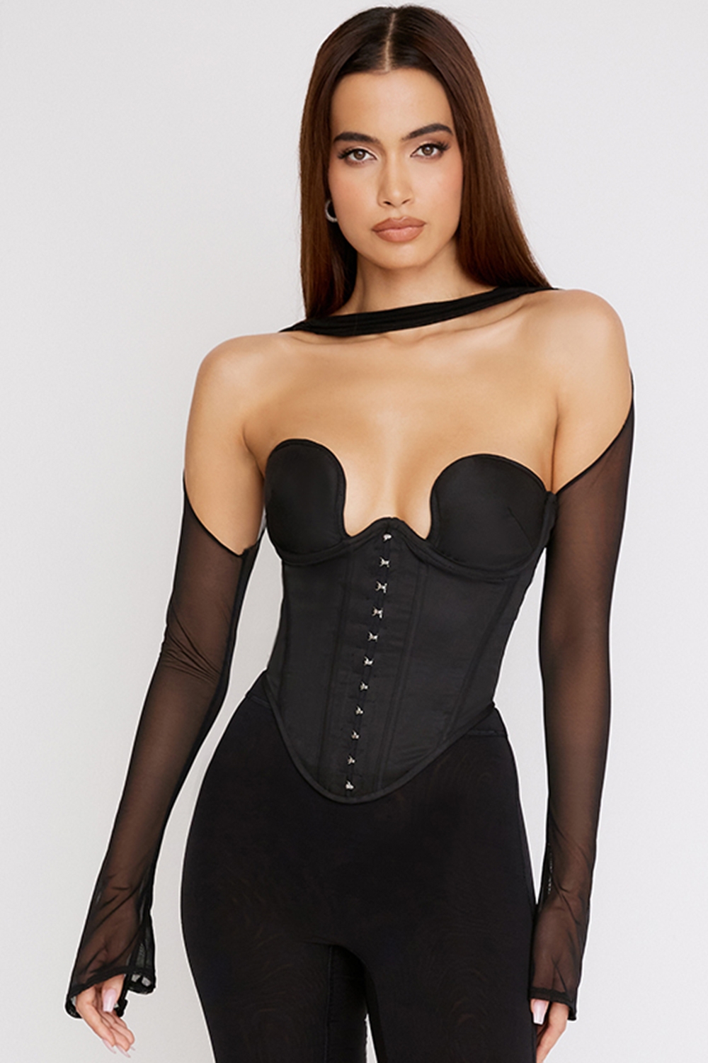 black structured corset