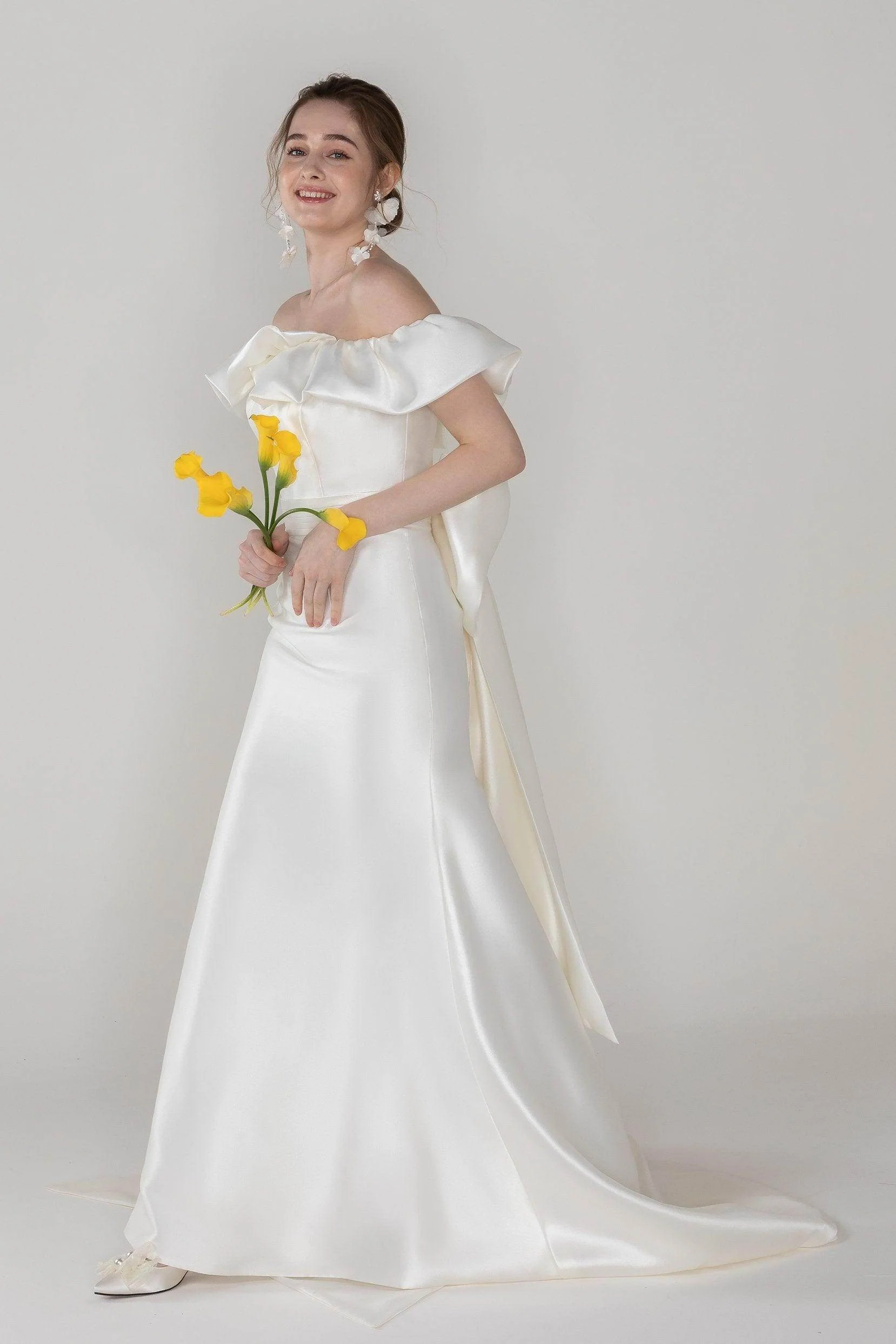 Trumpet-Mermaid Court Train Mikado Wedding Dress CW2522