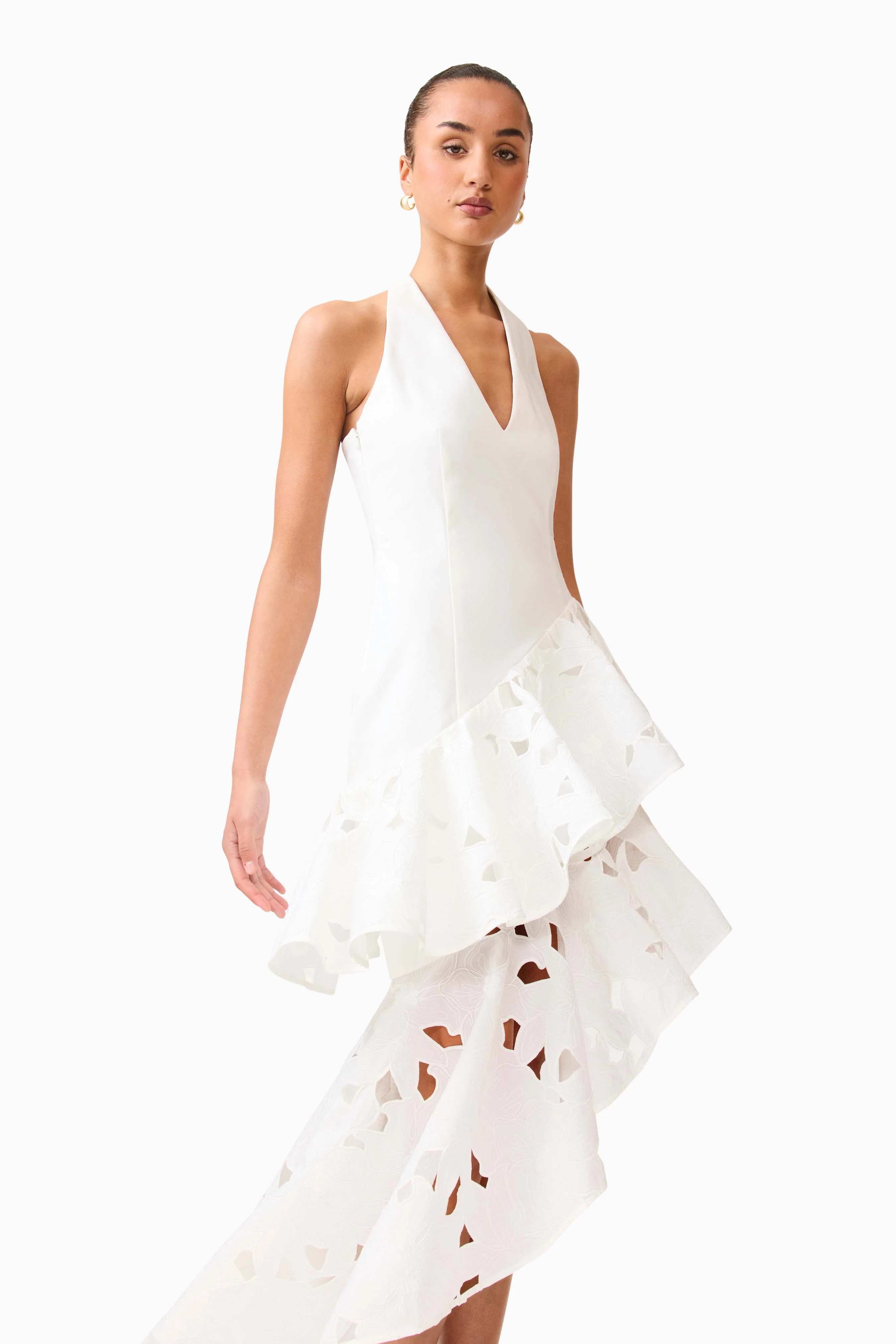 Elizabeth Asymmetrical Gown in White