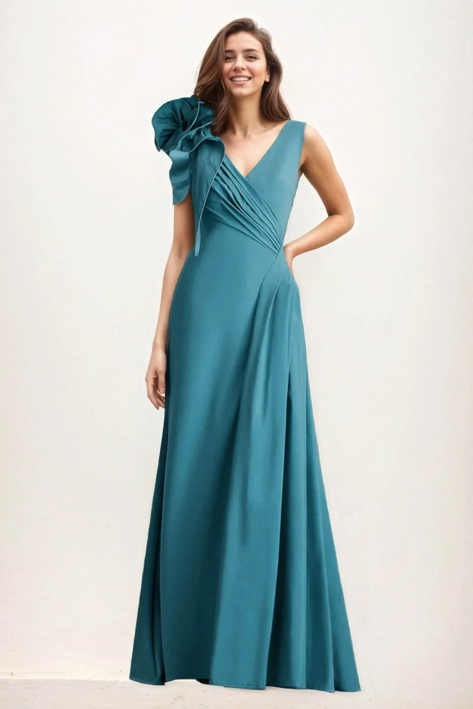 A-Line Maxi Elastic Cloth Wedding Guest Dress CG0275