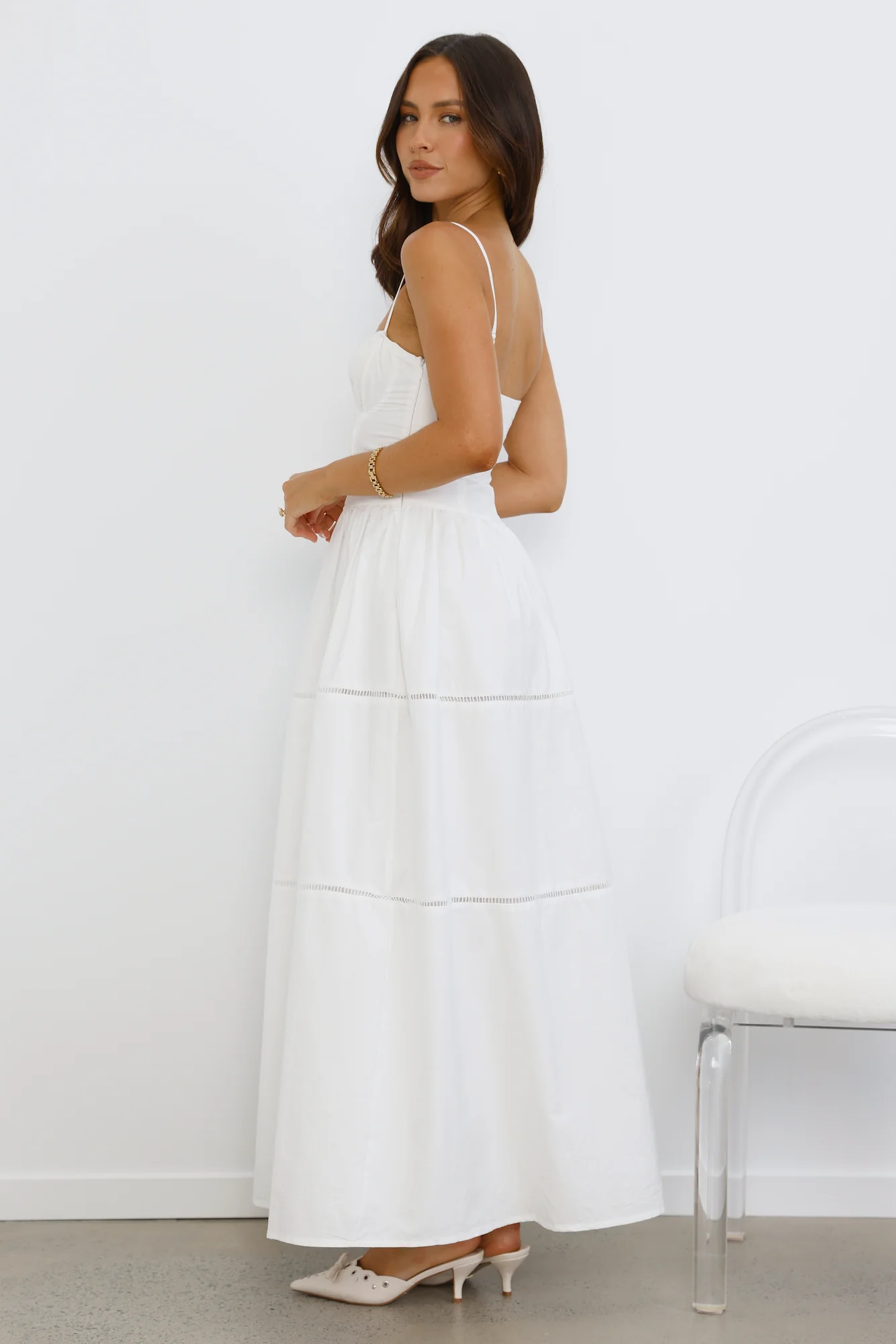 Chic At Sunset Maxi Dress White - luluinthesky