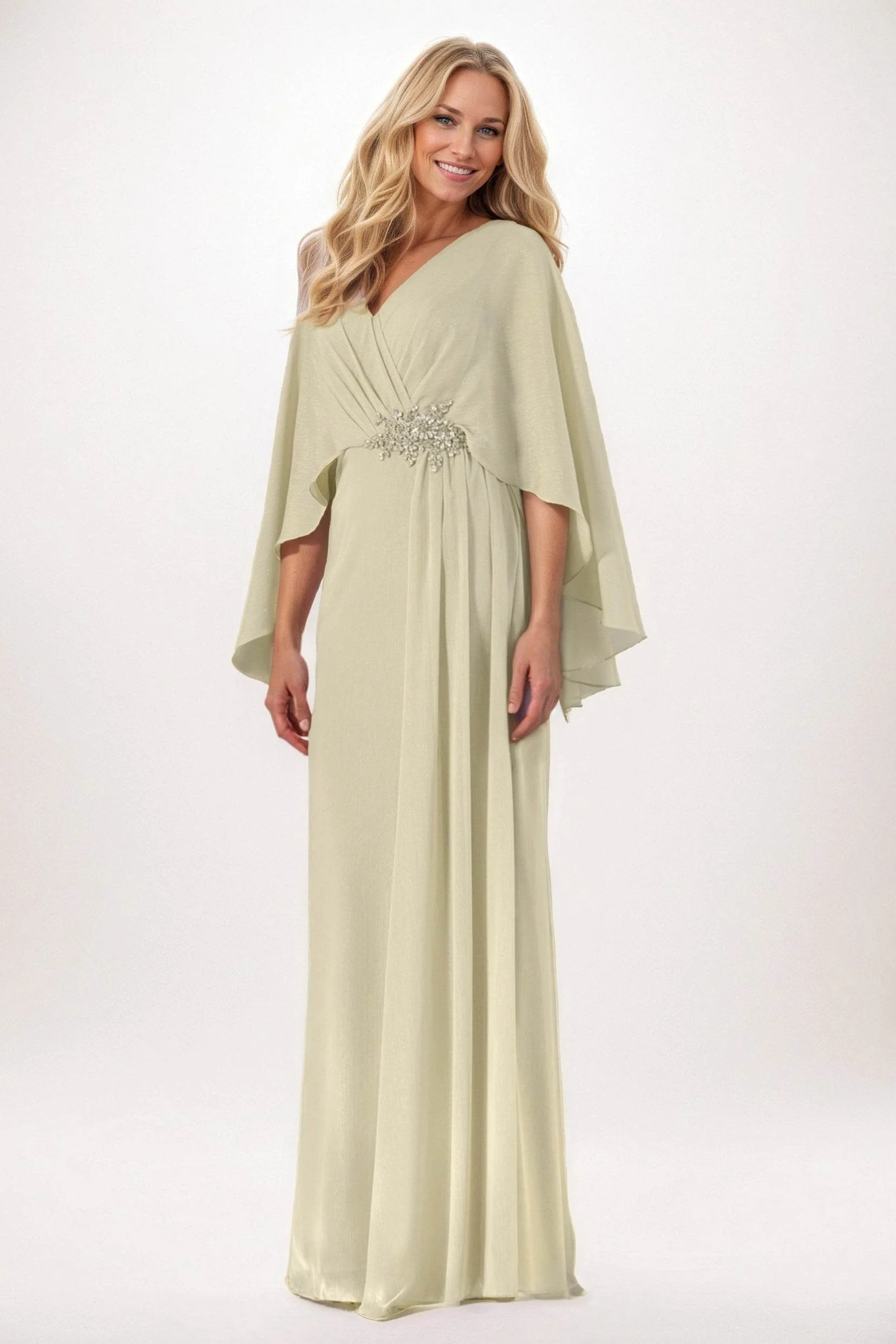 Sheath-Column Maxi Chiffon Mother of the Bride Dresses CM0389
