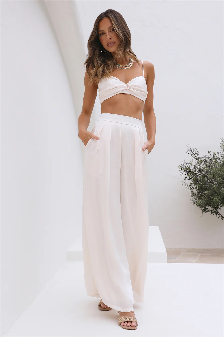 Bright Bloom Crop Top White