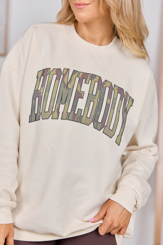 Homebody Camo Cream Graphic Sweatshirt