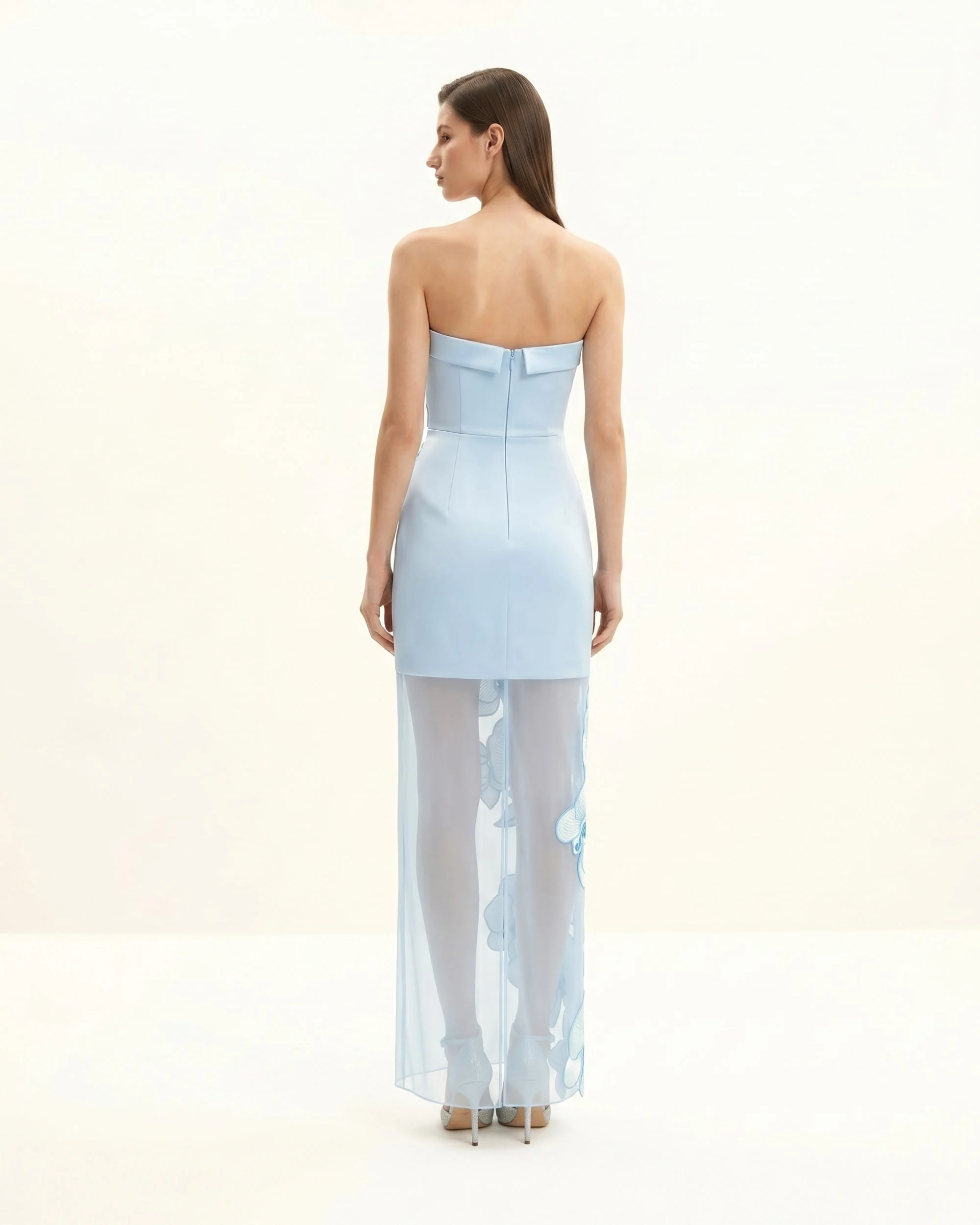 Orchid Embroidered Dress - Light Blue