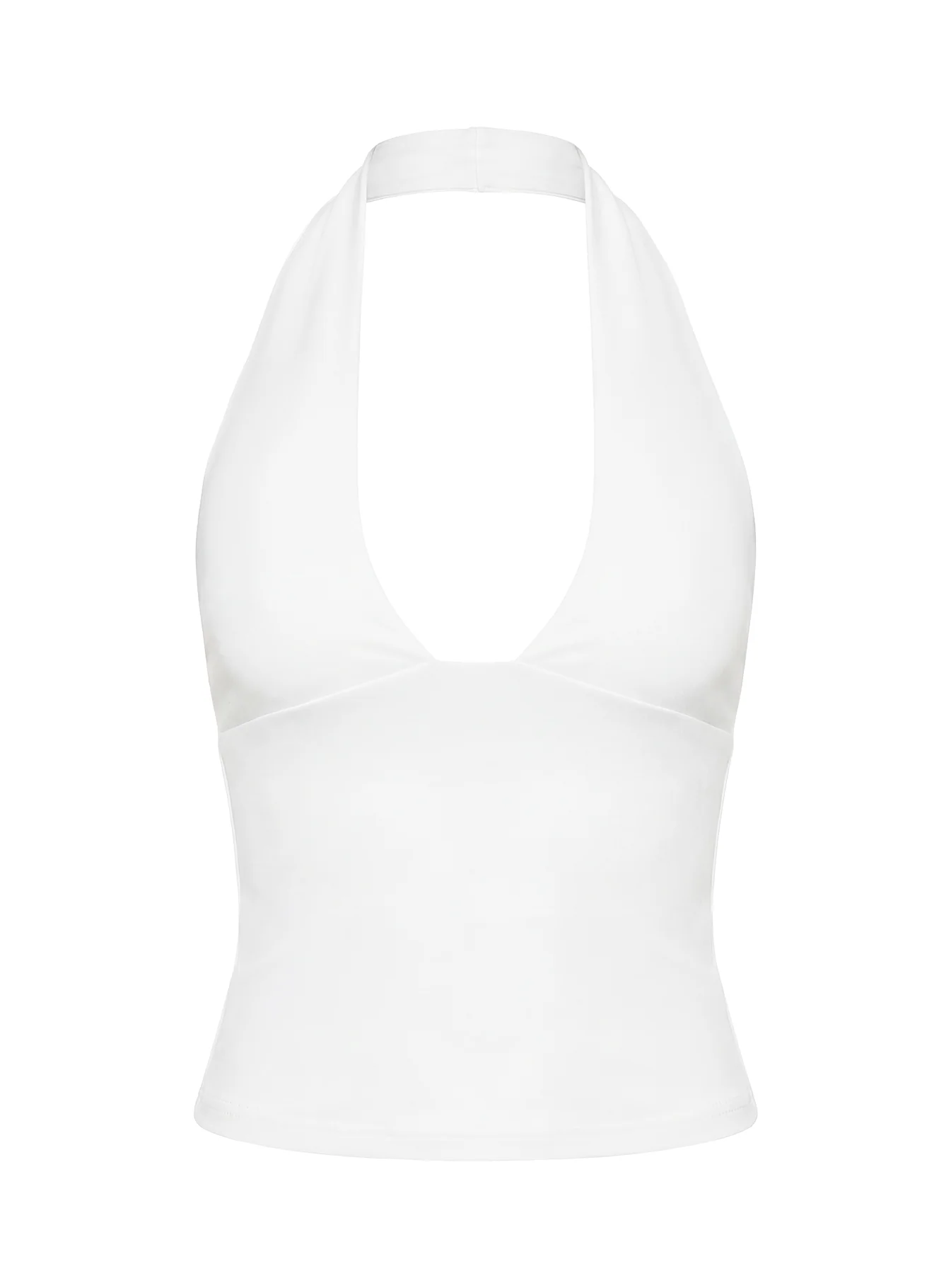Daily Define Halter Tank Top White