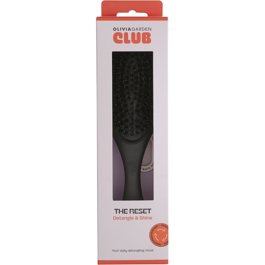 Olivia Garden Club THE RESET Detangling & Shine Hairbrush​ Black