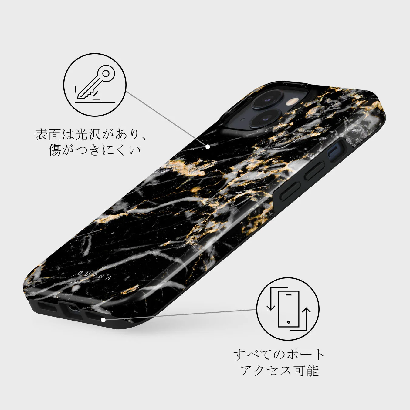 Make A Wish - Gold Marble iPhone 13 Mini ケース
