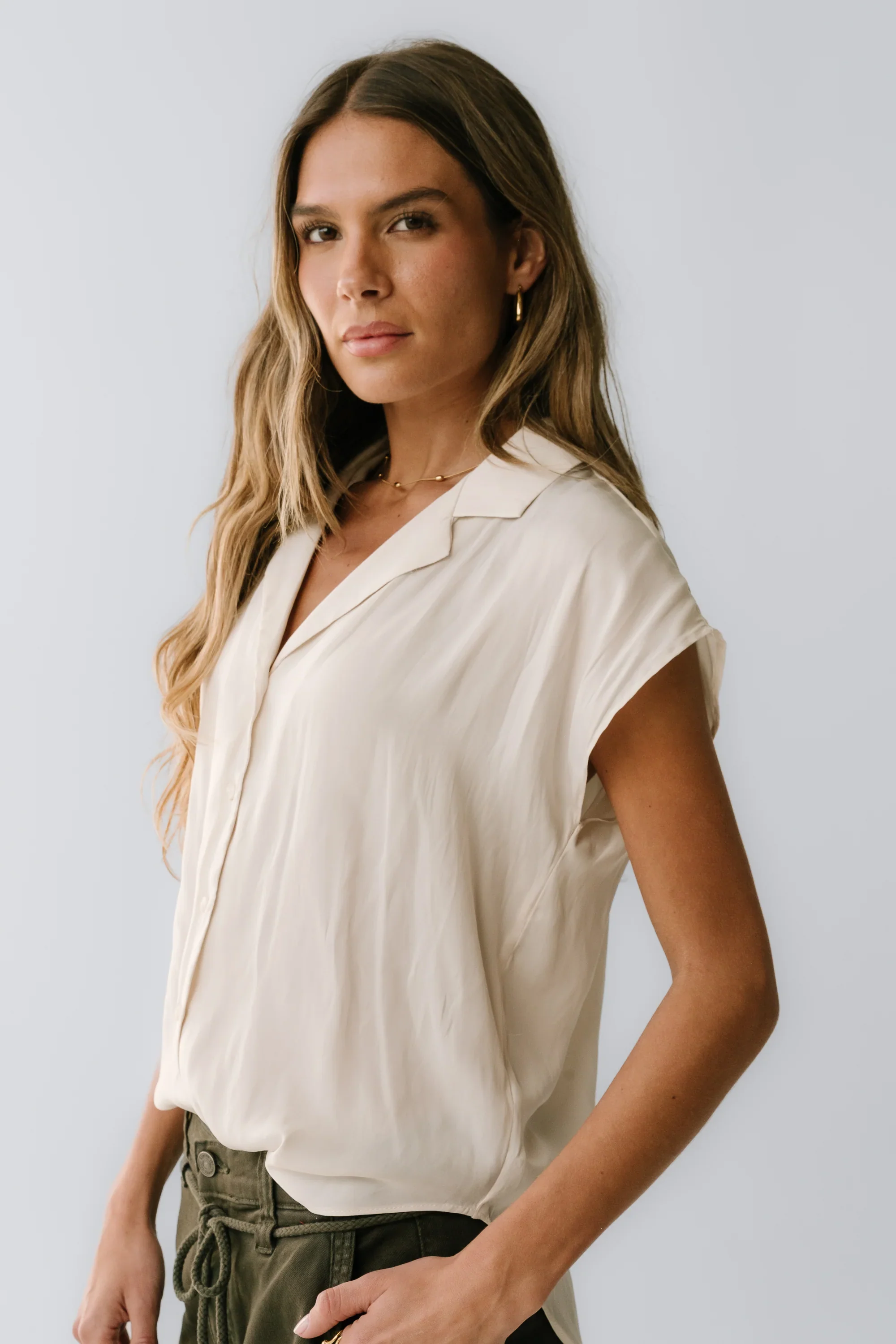 Poppy Collared Blouse in Cream