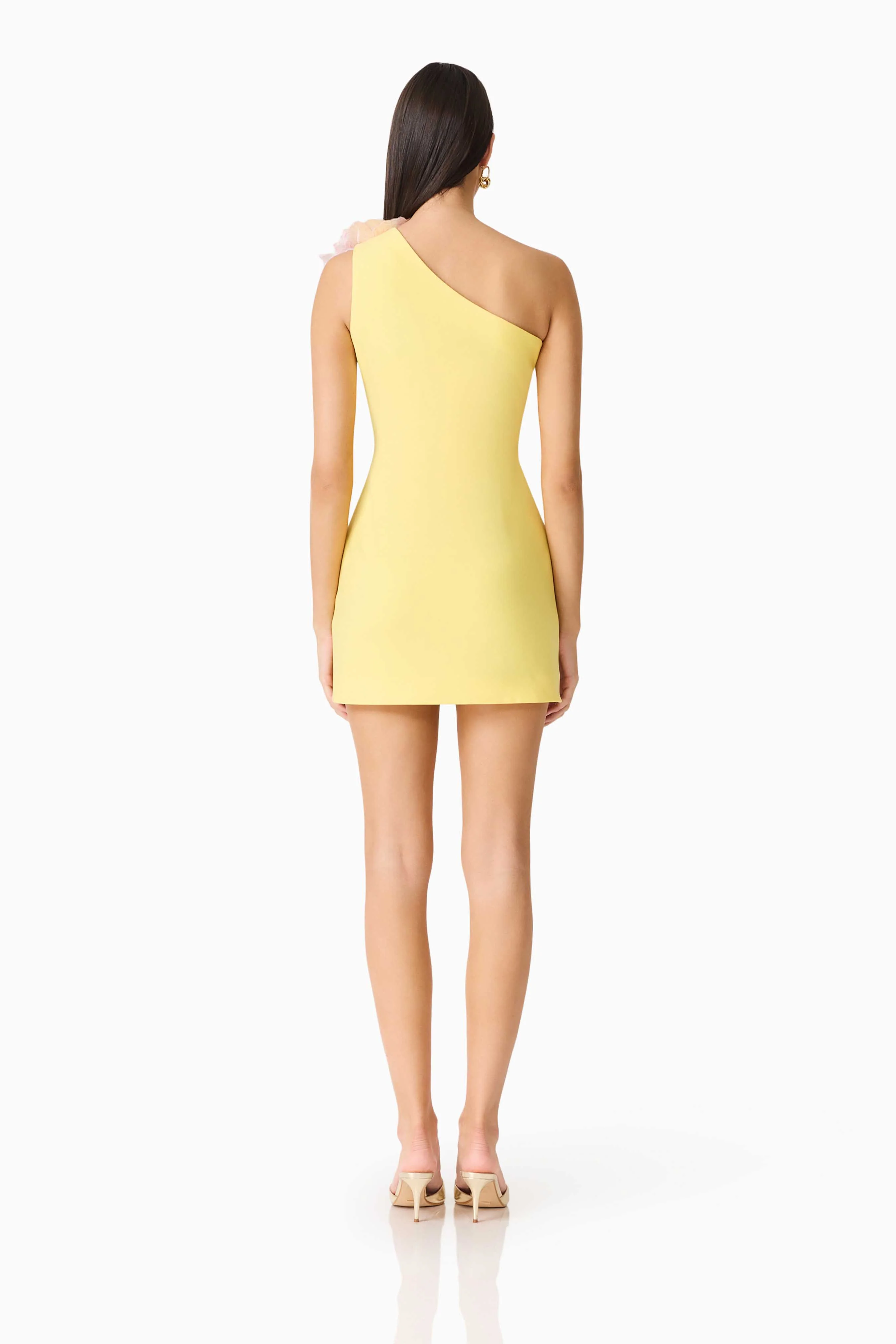 Hope One Shoulder Mini Dress in Yellow