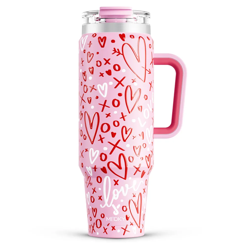 40oz Tumbler With 2-in-1 Lid Valentine Collection