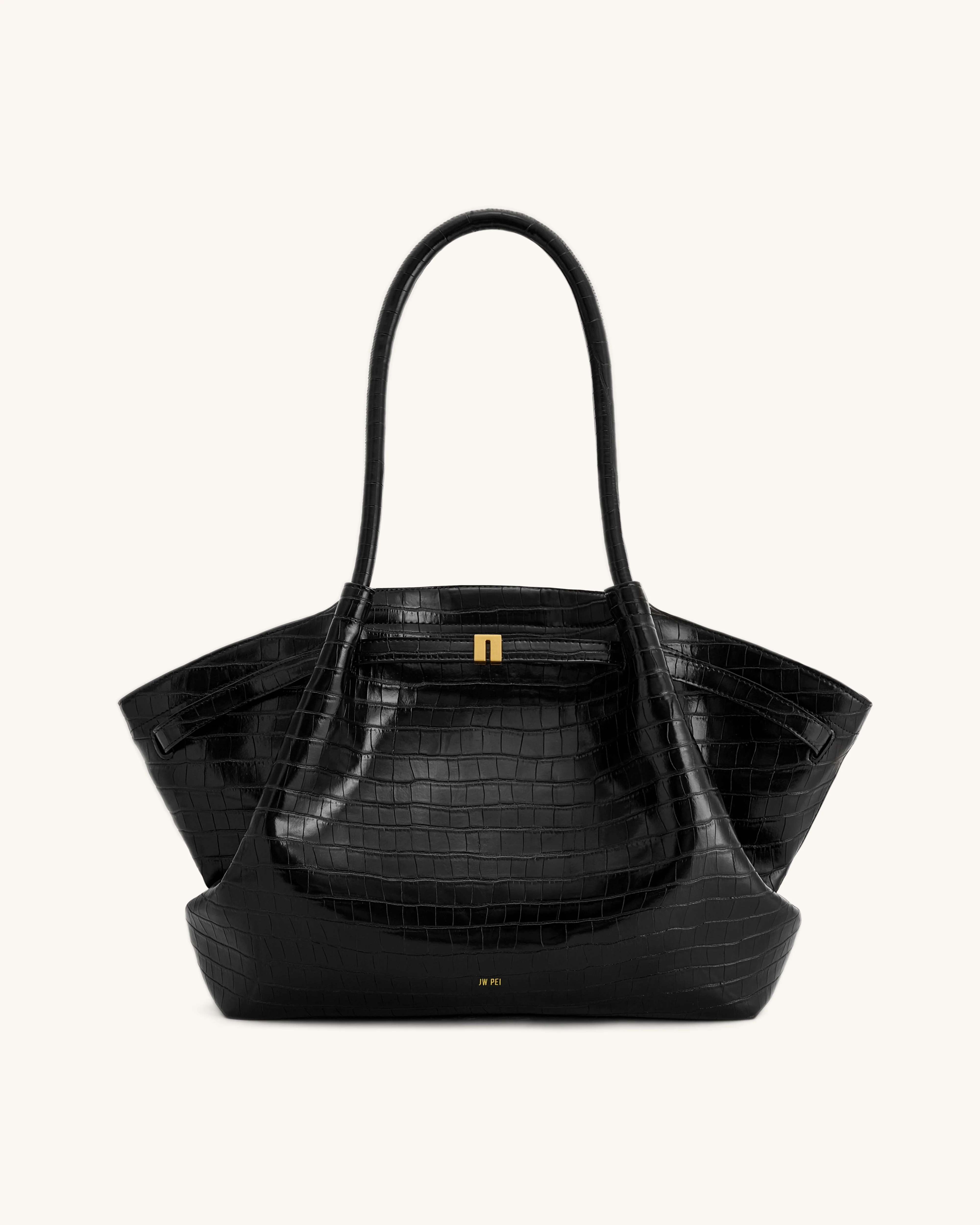 Hana Large Tote Bag - Black Croc