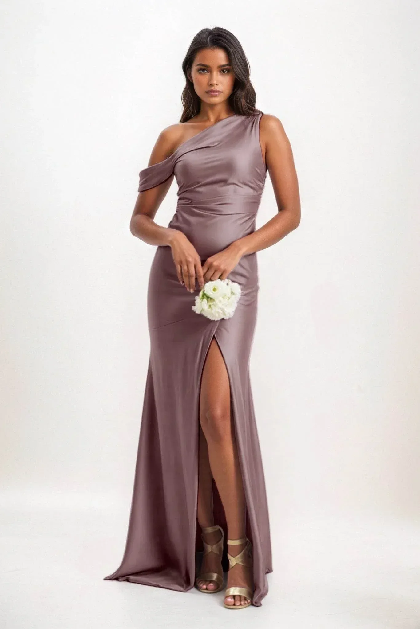 Sheath-Column Maxi Luxe Satin Dress CB0845CS