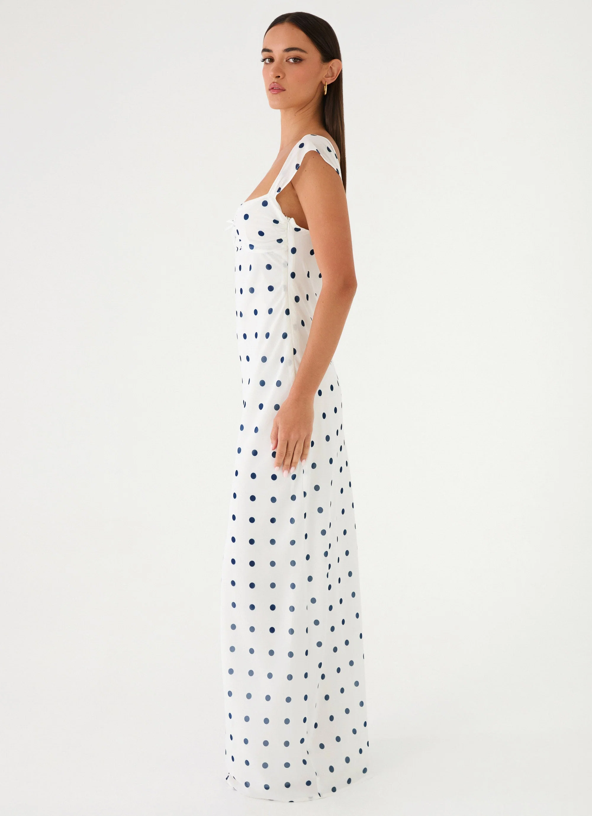 Roma Notte Maxi Dress - Porcelain Blue Polka Dot