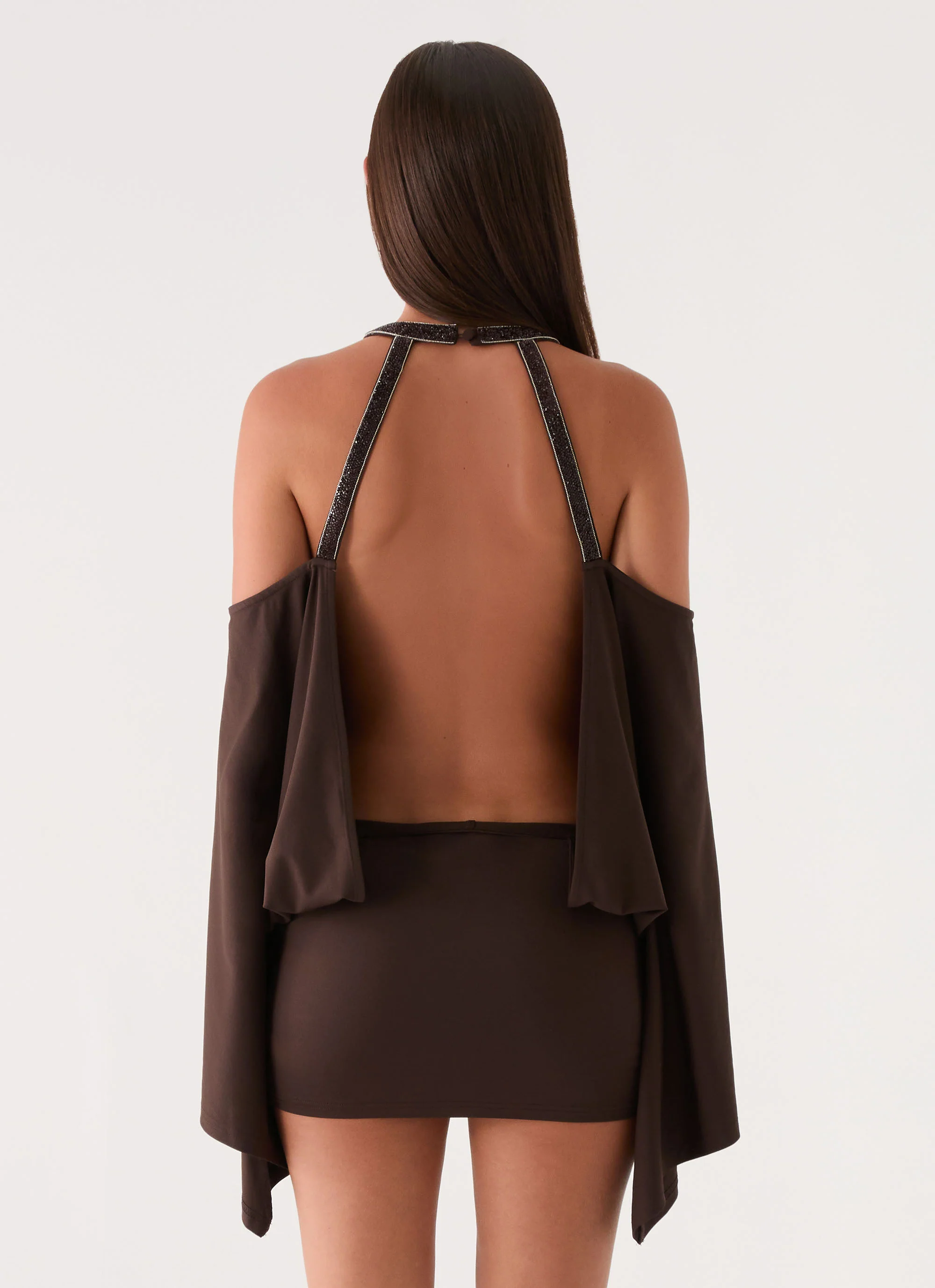 Sanah Long Sleeve Mini Dress - Chocolate
